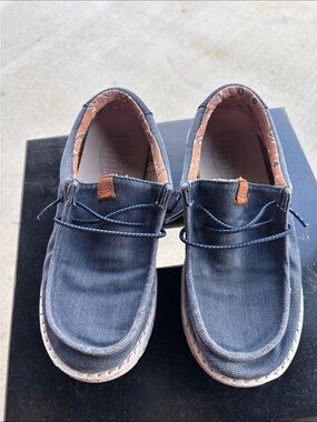 Hey Dude youth  Slip-On Loafers in Denim Navy with Tan Accent